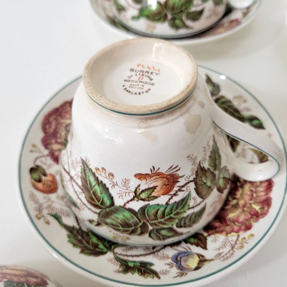 Wedgewood Surrey of Etruria Cups and Saucers Eight Sets - Picture 10 of 13